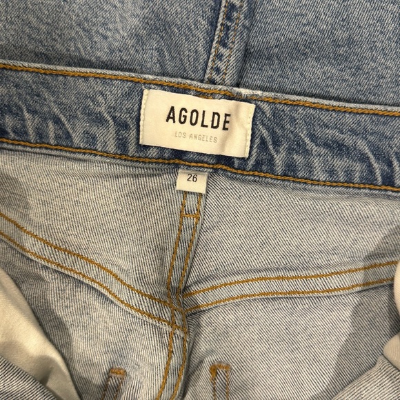 AGOLDE Riley High Rise Straight Jeans 26 Distressed Organic Cotton Medium Wash - Picture 3 of 7